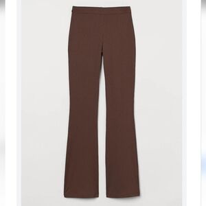H&M Chocolate Brown Flared Leggings Pants Medium Ribbed Stretchy Everyday Pull